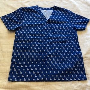 Los Angeles Dodgers Scrubs Blue LA Pattern